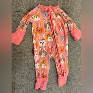 Little Sleepies preemie Easter Boho Bunny zippie footie pajamas